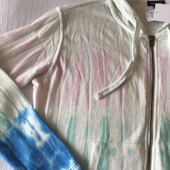 Splendid Zip Up Tie Dye Hoodie Lounge Top - Picture 6 of 11